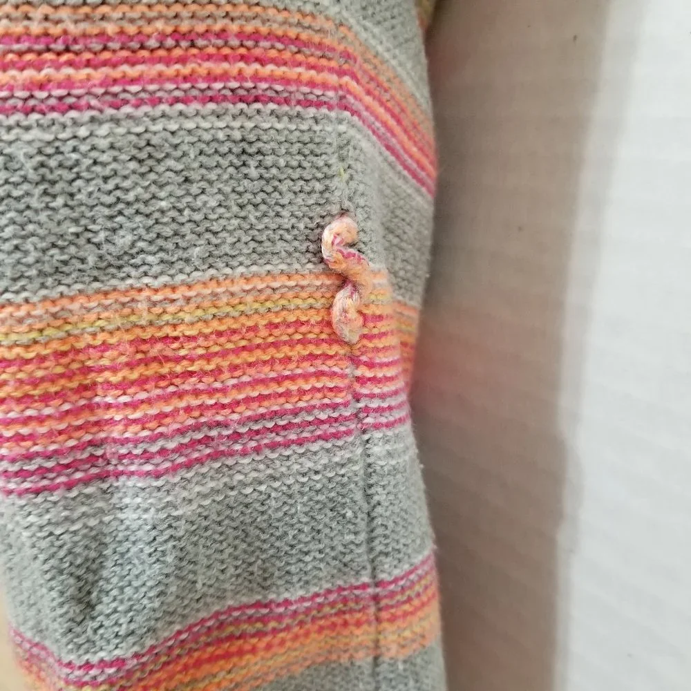 Justice cardigan 10 open front sweater striped fair isle tribal knit